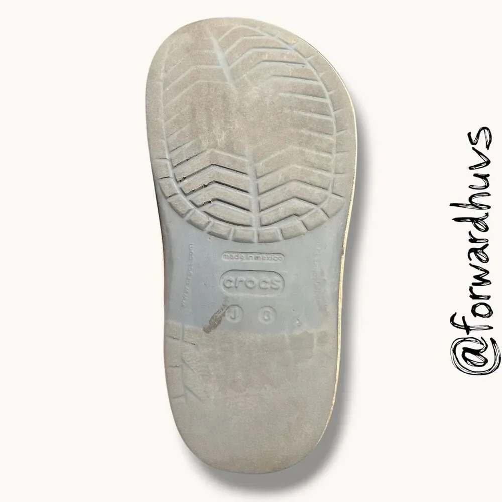 Crocs Classic Clogs Gray Heavy Wear Kids J3 Slip On Shoes